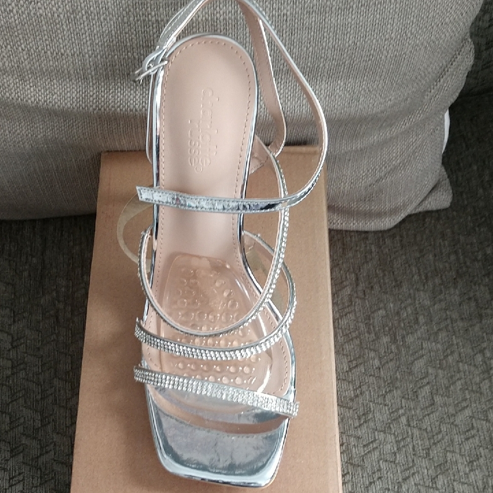 Charlotte Russe Metallic Silver Heels